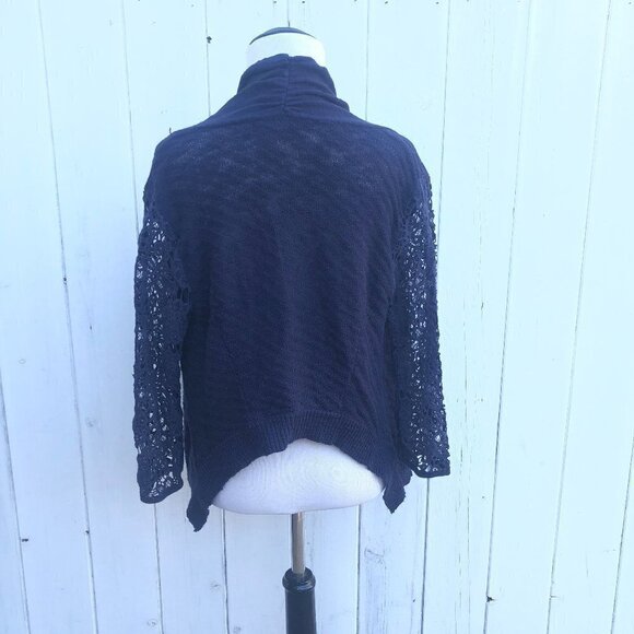 Anthro Knitted & Knotted Crochet Sleeve Cardigan - Picture 3 of 8